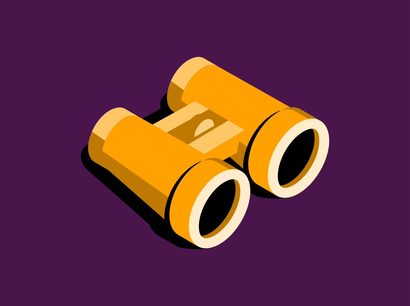 Yellow binoculars giving an overview on Slack user onboarding presentation